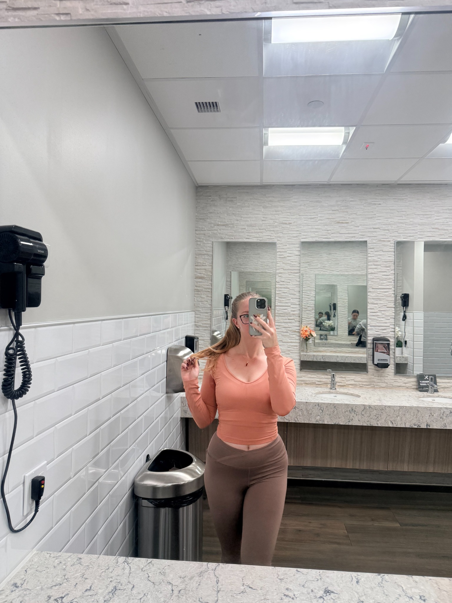 Shelby after a wellness or fitness routine