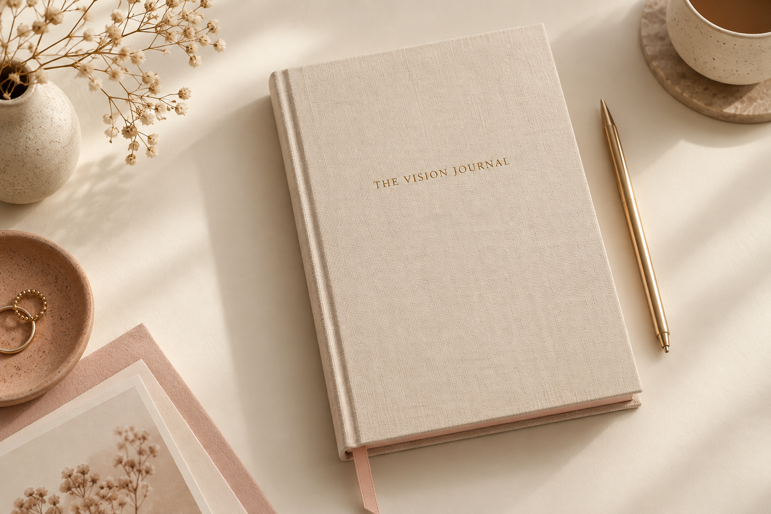 The Vision Journal in a warm, editorial stationery setting